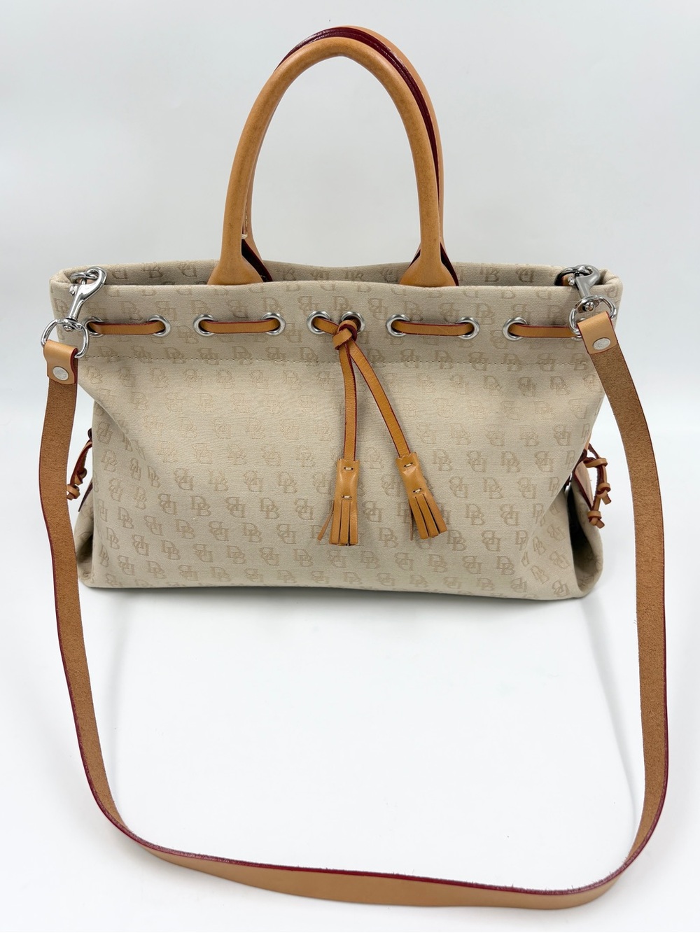NEW VTG Dooney & Bourke Signature Tassel Satchel Purse & Wallet Set - Picture 6 of 16
